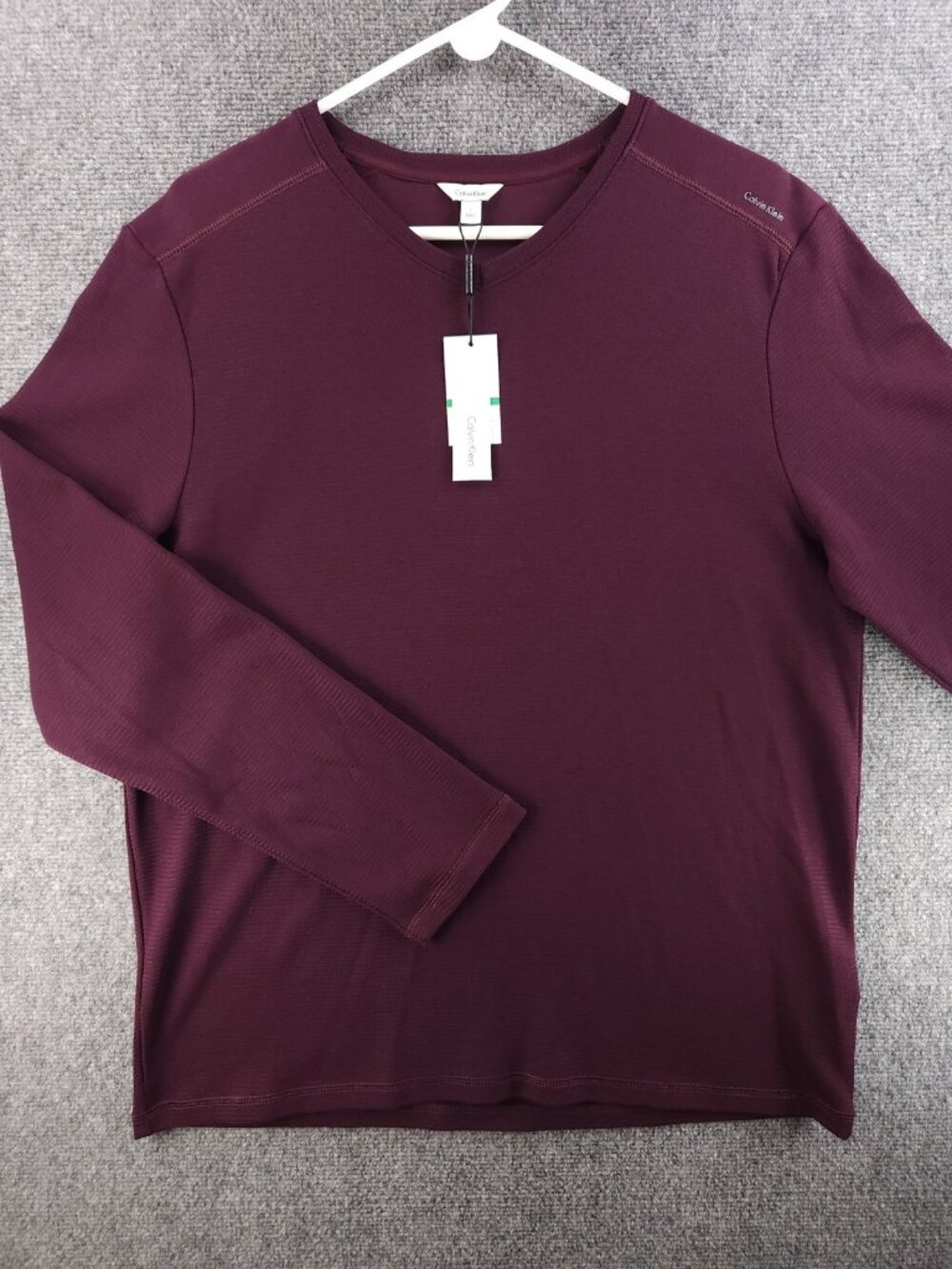 NWD Calvin Klein Purple V Neck Sweater Large Oversized Barberry Dressy Refined
